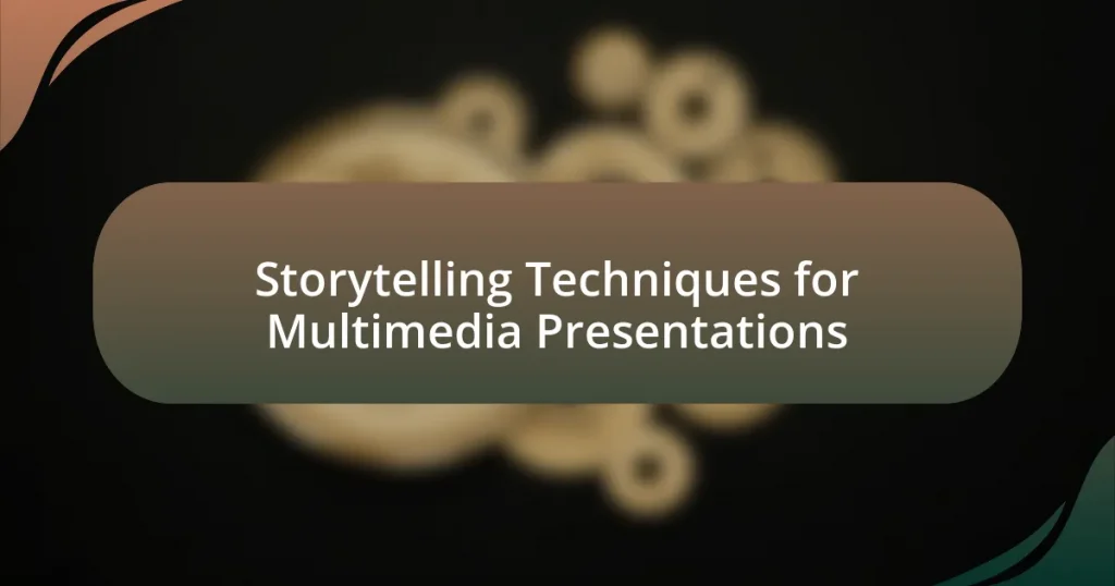 Storytelling Techniques for Multimedia Presentations