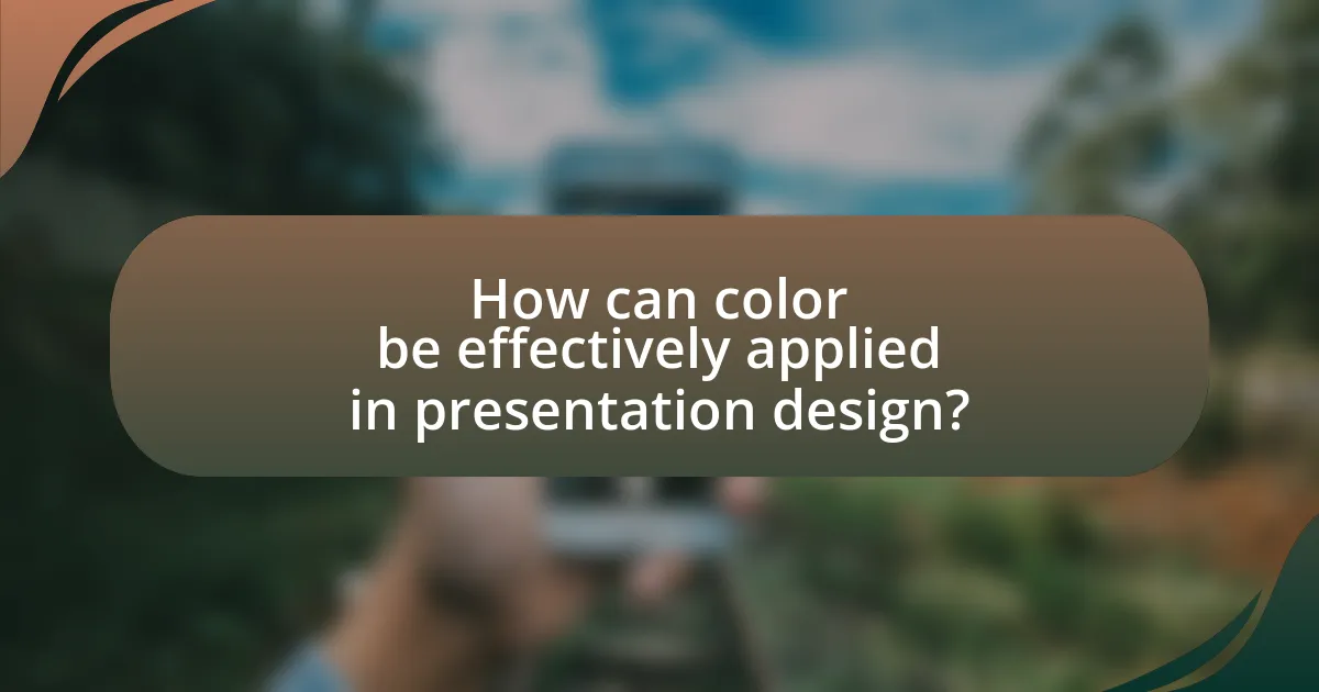 How can color be effectively applied in presentation design?