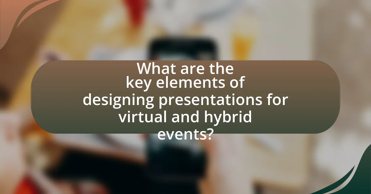 What are the key elements of designing presentations for virtual and hybrid events?