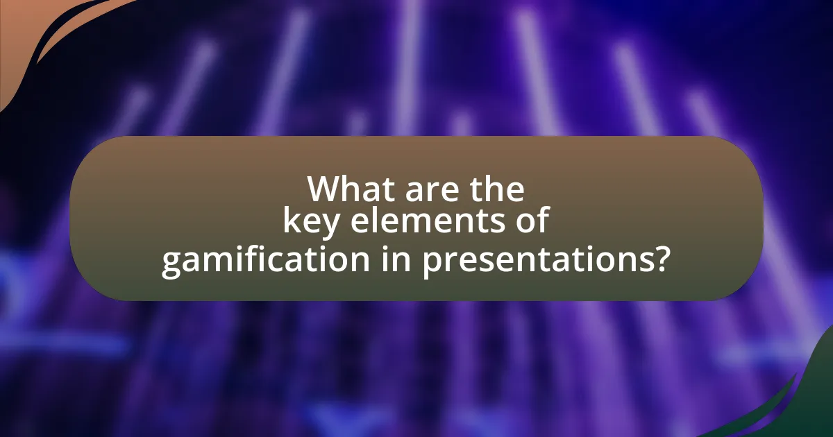 What are the key elements of gamification in presentations?