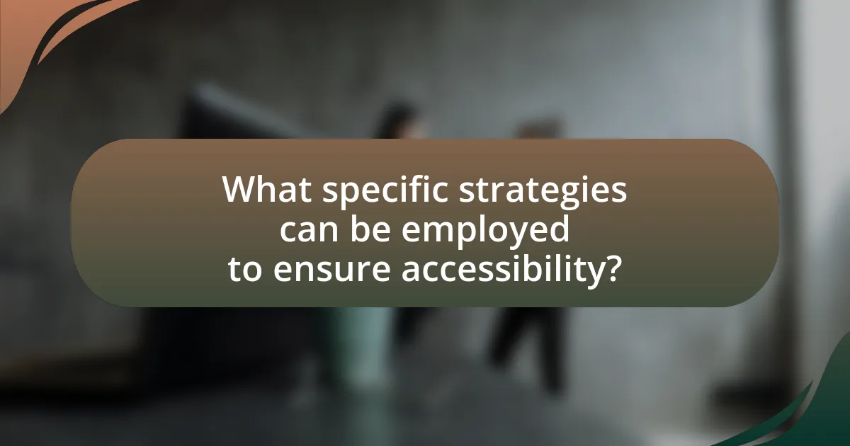 What specific strategies can be employed to ensure accessibility?